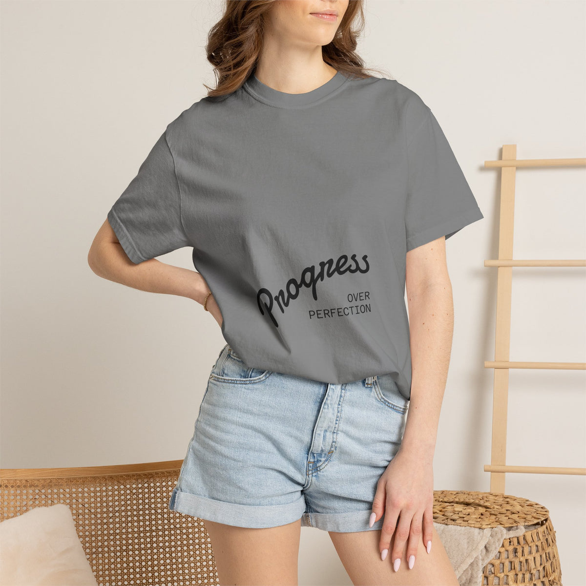 T-Shirt — "Progress Over Perfection" / "Sweet Dreams" Retro Graphic Tee