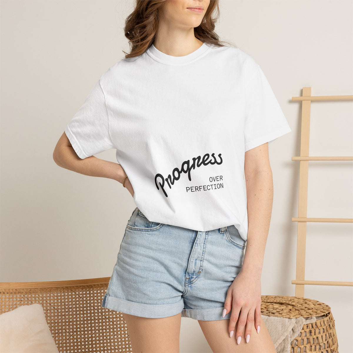 T-Shirt — "Progress Over Perfection" / "Sweet Dreams" Retro Graphic Tee